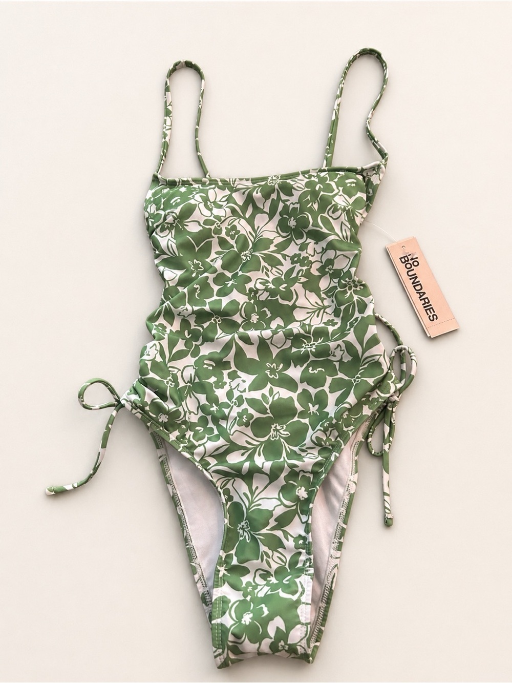 ☀️NWT-No Boundaries Green Floral One-Piece Swimsuit- women’s XXS